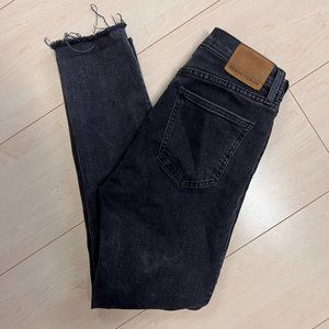 Denim Forum Aritzia Yoko High Rise Slim Sz 25 Black